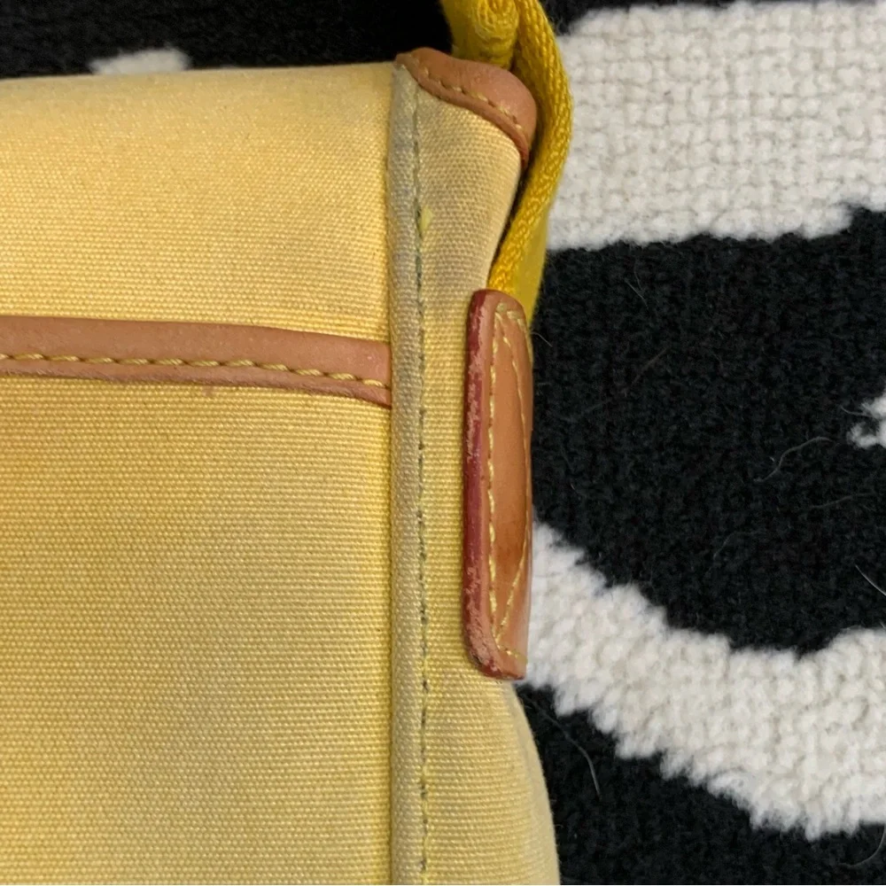 Dooney & Bourke Butter Yellow Canvas Flap Front Shoulder Bag - Picture 8 of 15